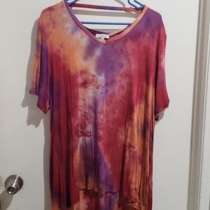 2xl tie die blouse